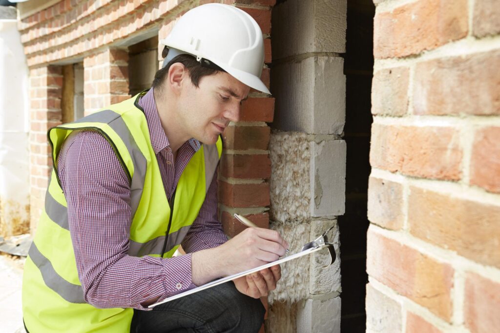 man inspecting the site